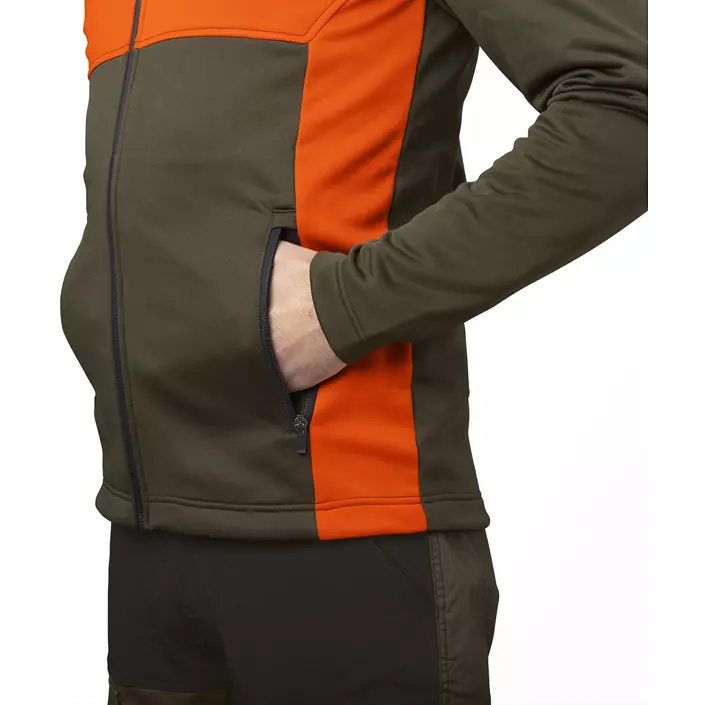 Seeland Elliot fleece jacket, Pine Green/Hi-Vis Orange, large image number 6