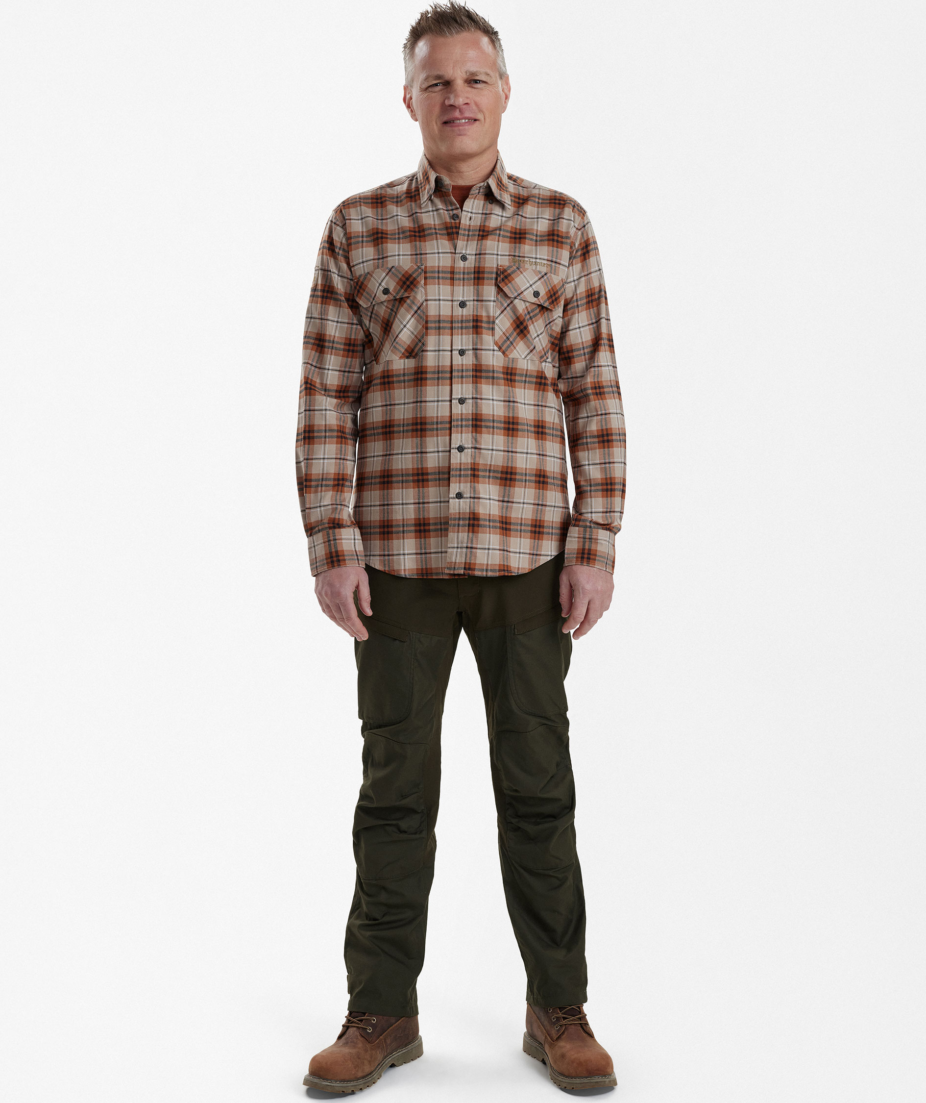 Deerhunter Louis shirt, Orange Check