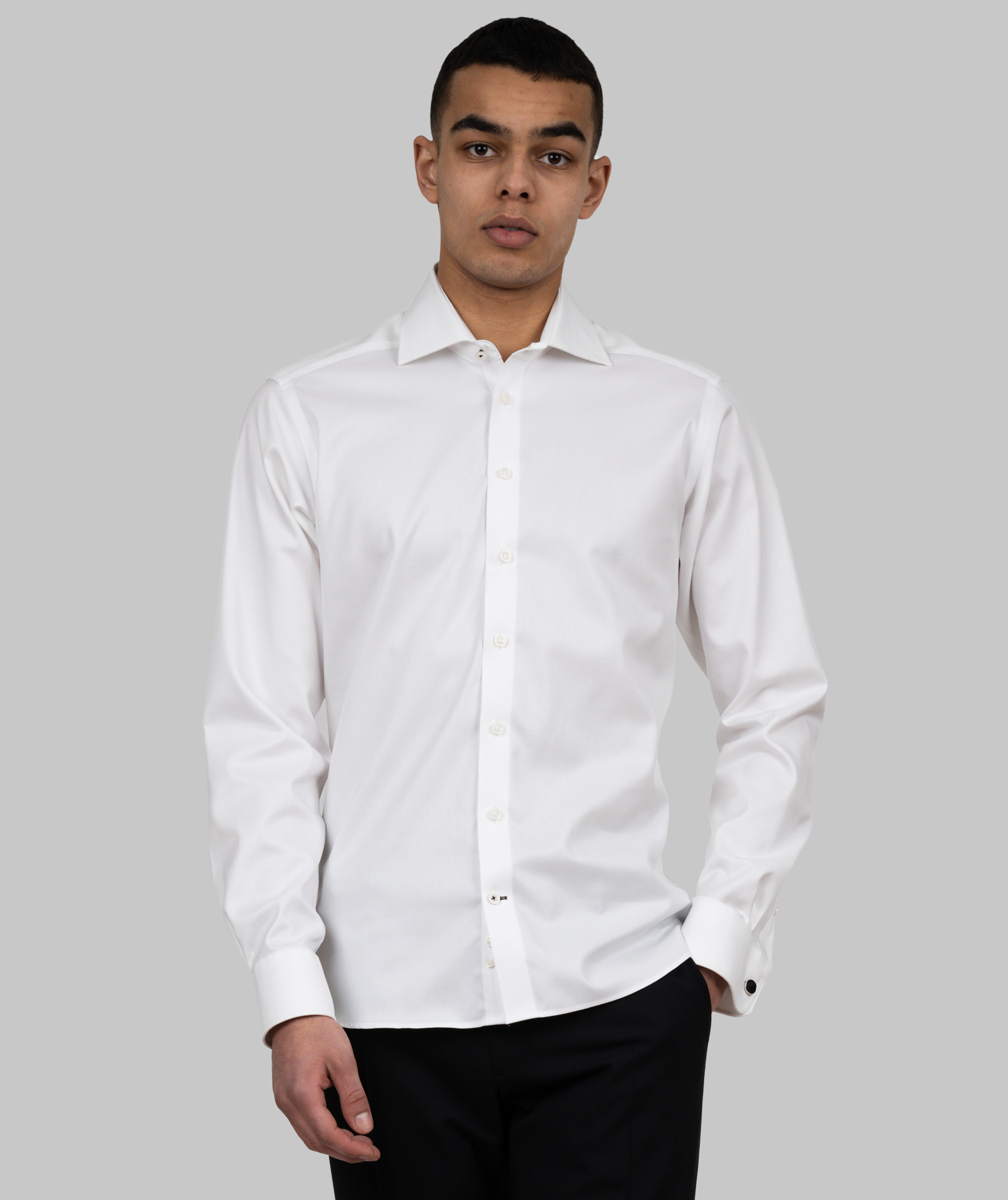 J. Harvest & Frost Black Bow 60 slim fit shirt, White, large image number 1