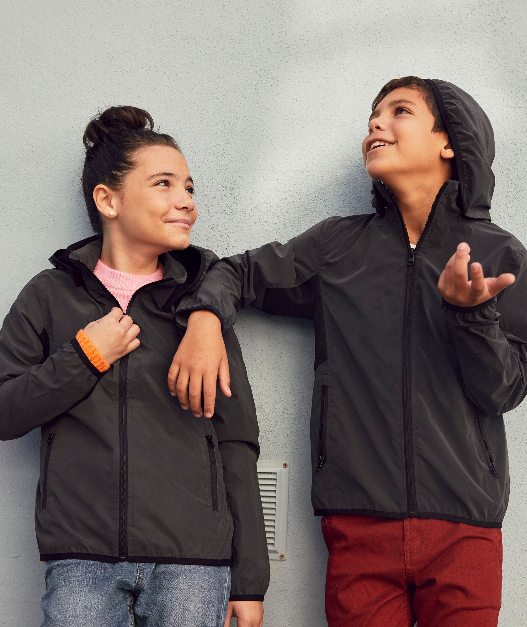 Clique Willmar Hi-vis wind jacker for kids, Reflective Grey, large image number 1