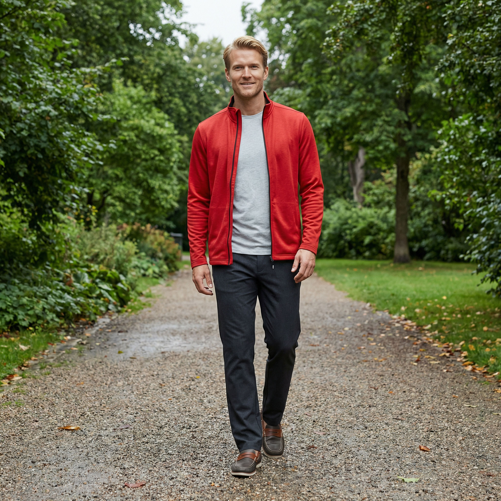 Cutter & Buck Twin Flakes cardigan, Red Melange