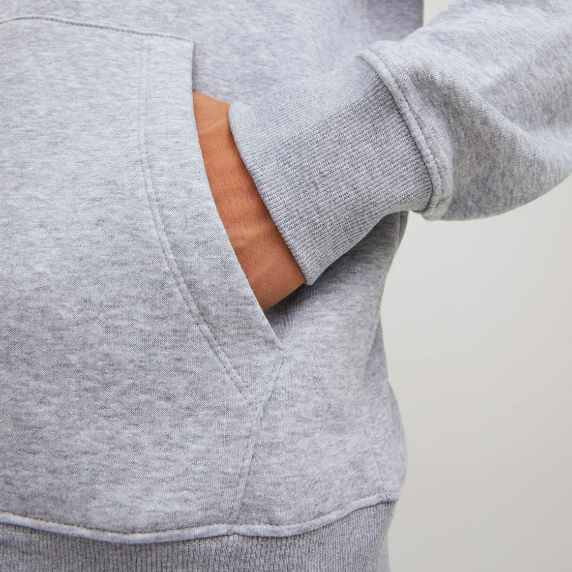 Jack & Jones JJEBRADLEY hoodie with zipper, Light Grey Melange, large image number 5