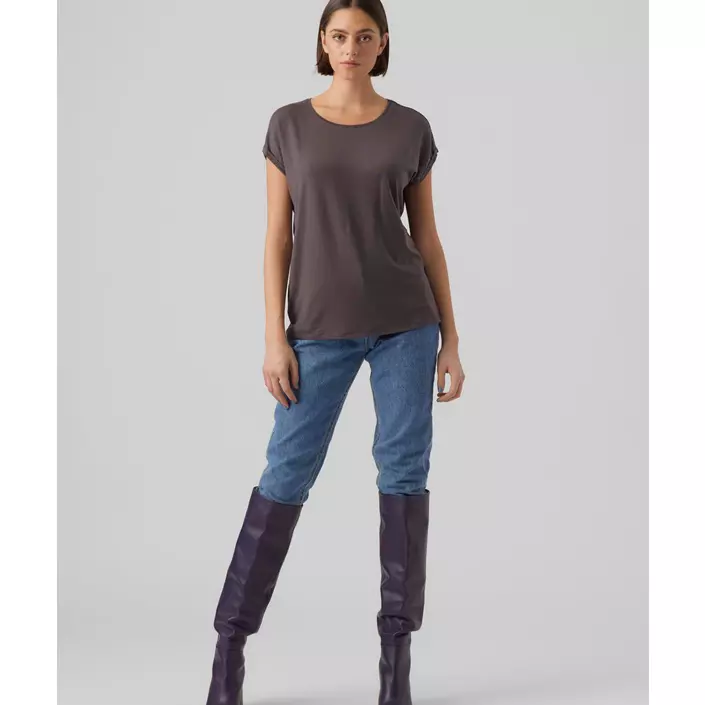 Vero Moda VMAVA PLAIN dame T-shirt, Asphalt, large image number 4