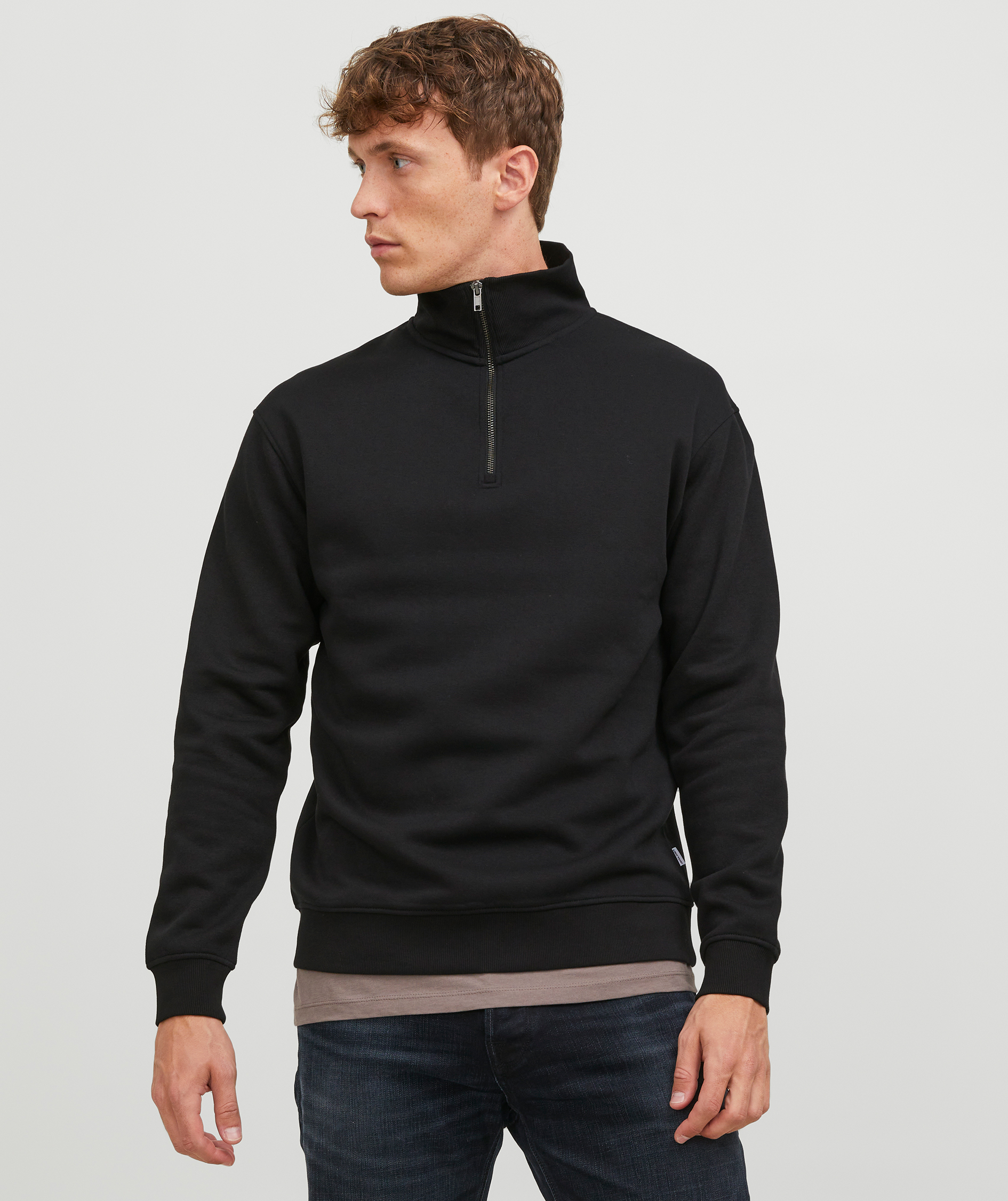 Jack & Jones JJEBRADLEY half zip, Black