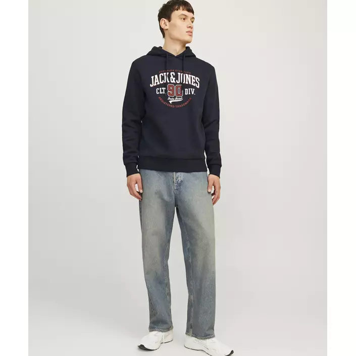 Jack & Jones JJELOGO Hættetrøje, Dark navy, large image number 6