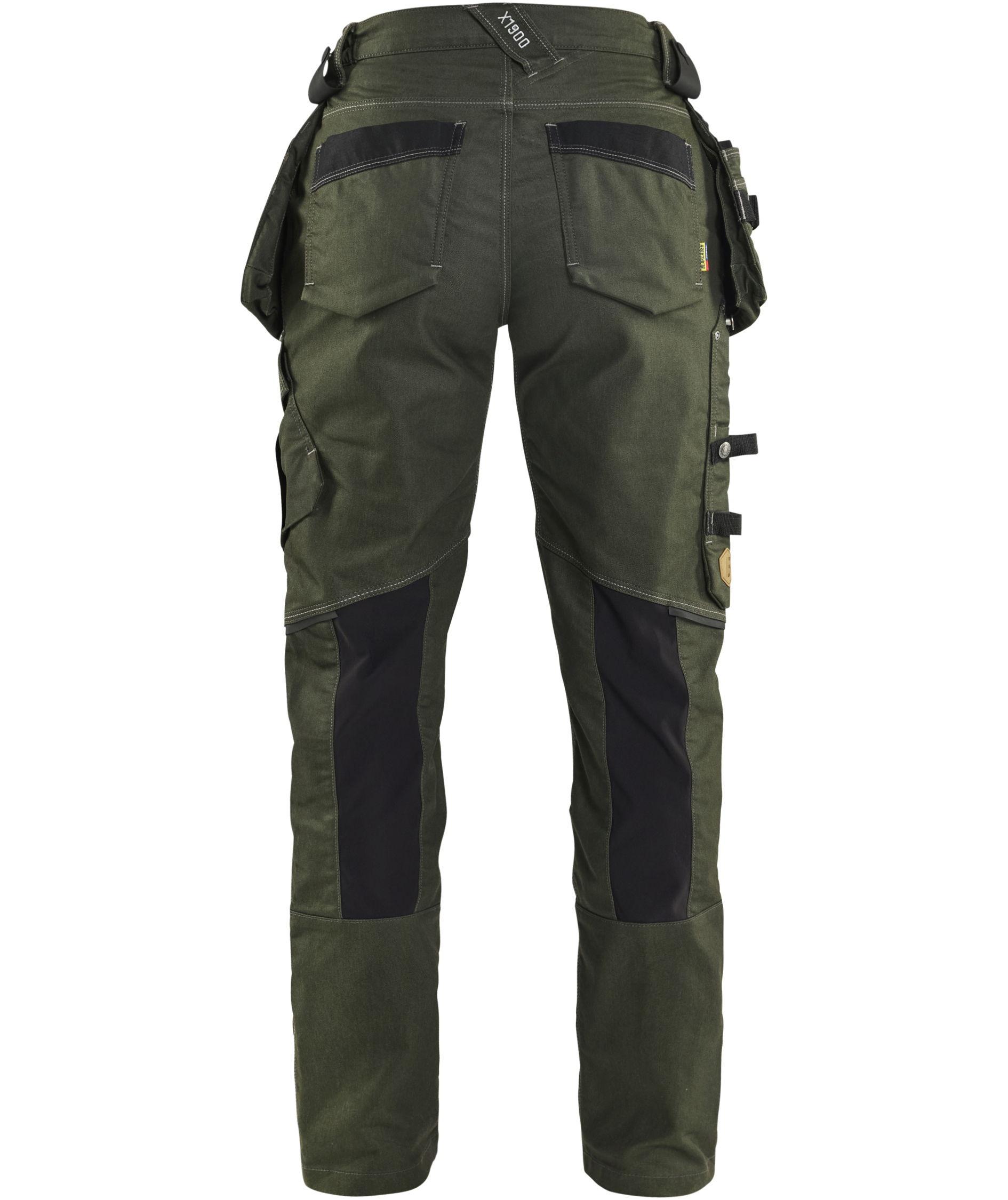 Bl&aring;kl&auml;der dame h&aring;ndv&aelig;rkerbukser, Skovgr&oslash;n/sort