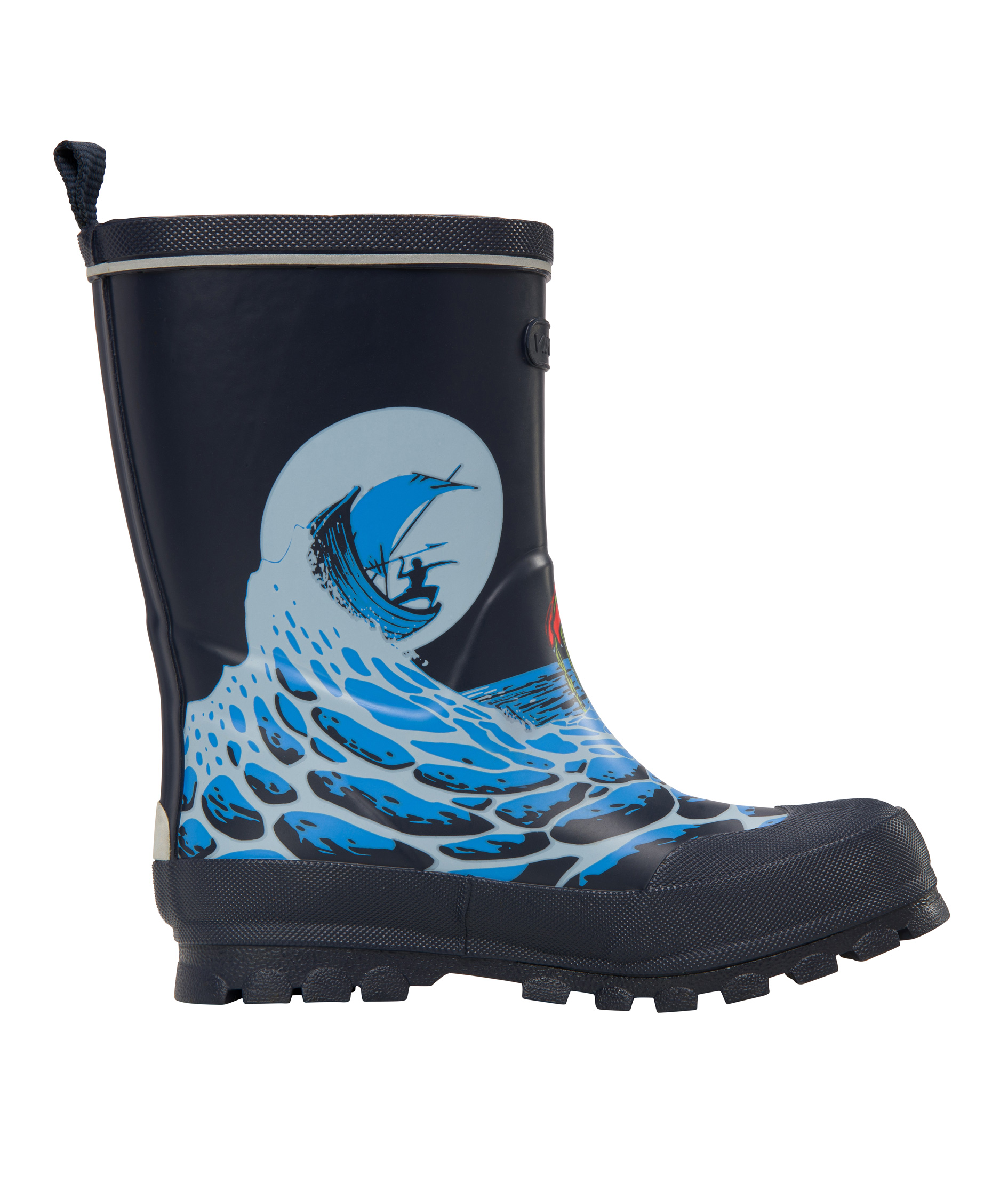 Viking Jolly Print gummist&ouml;vlar till barn, Navy/Ice Blue