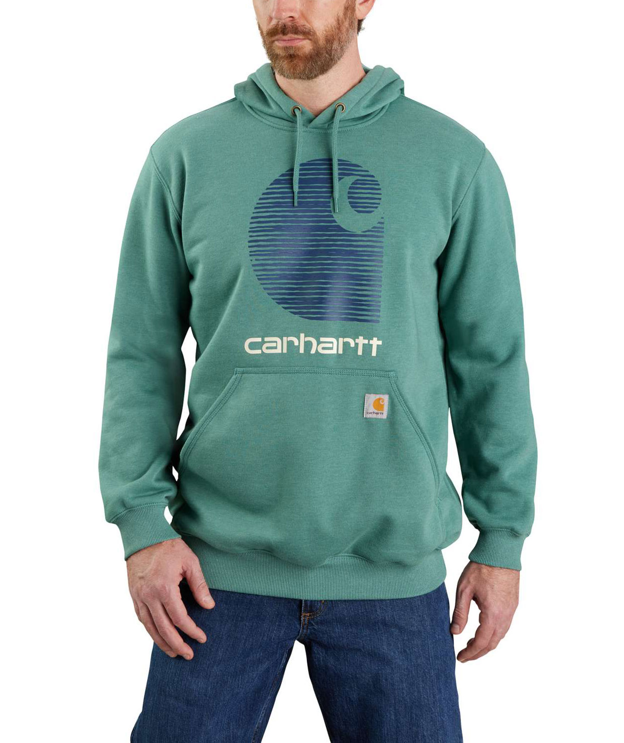 Carhartt Logo hoodie, Slate Green