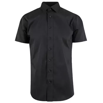 YOU Sanremo modern fit short-sleeved stretch shirt, Black