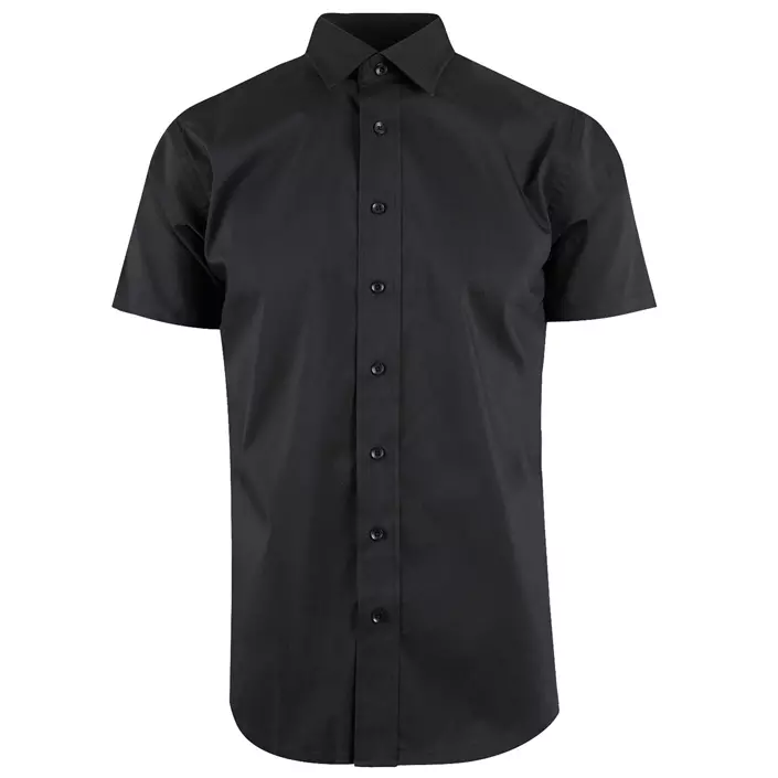 YOU Sanremo modern fit short-sleeved stretch shirt, Black, large image number 0