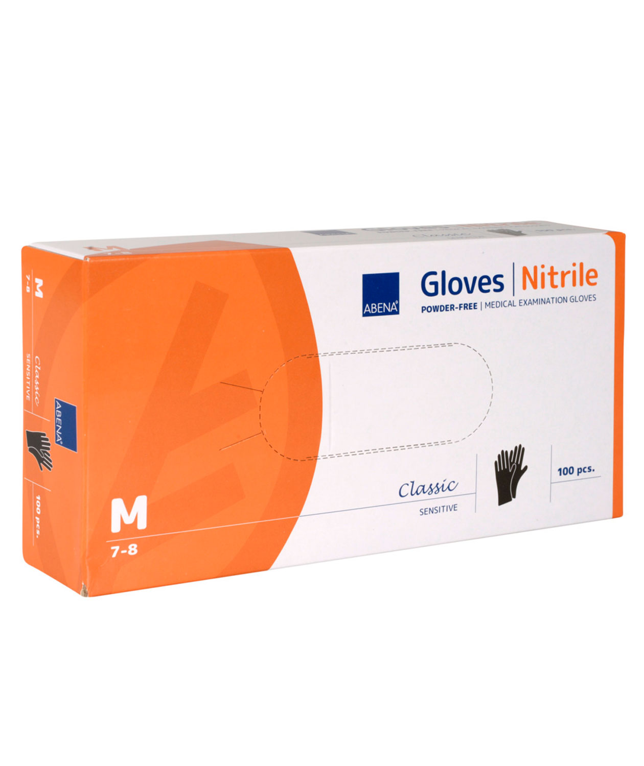 Abena Classic Sensitiv nitril eng&aring;ngshandskar puderfri 100-pack, Svart