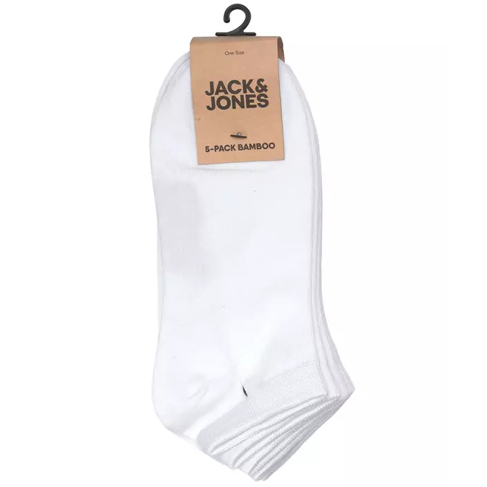 Jack & Jones JABASIC 5er Pack Bambus Knöchelsocken, Weiß, Weiß, large image number 2