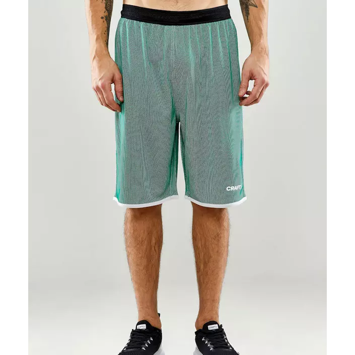 Craft Progress vändbar Basket shorts, Team green/white, large image number 1