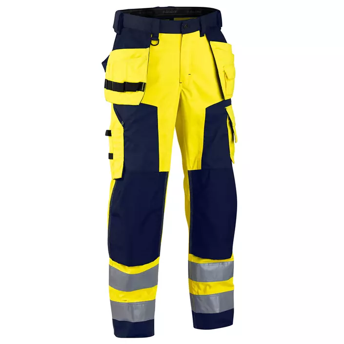 Blåkläder softshell craftsman trousers, Hi-vis Yellow/Marine, large image number 0