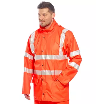 Portwest rain jacket, Hi-vis Orange