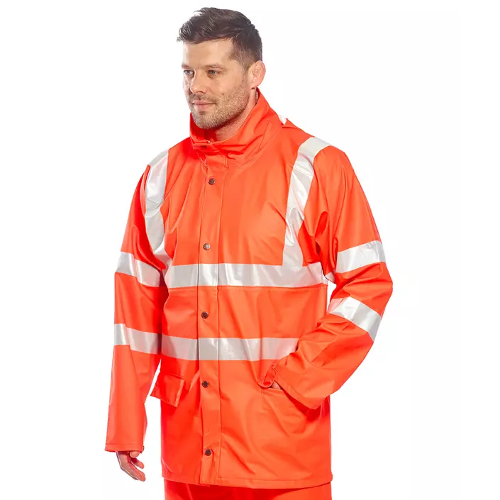 Portwest rain jacket, Hi-vis Orange, large image number 1