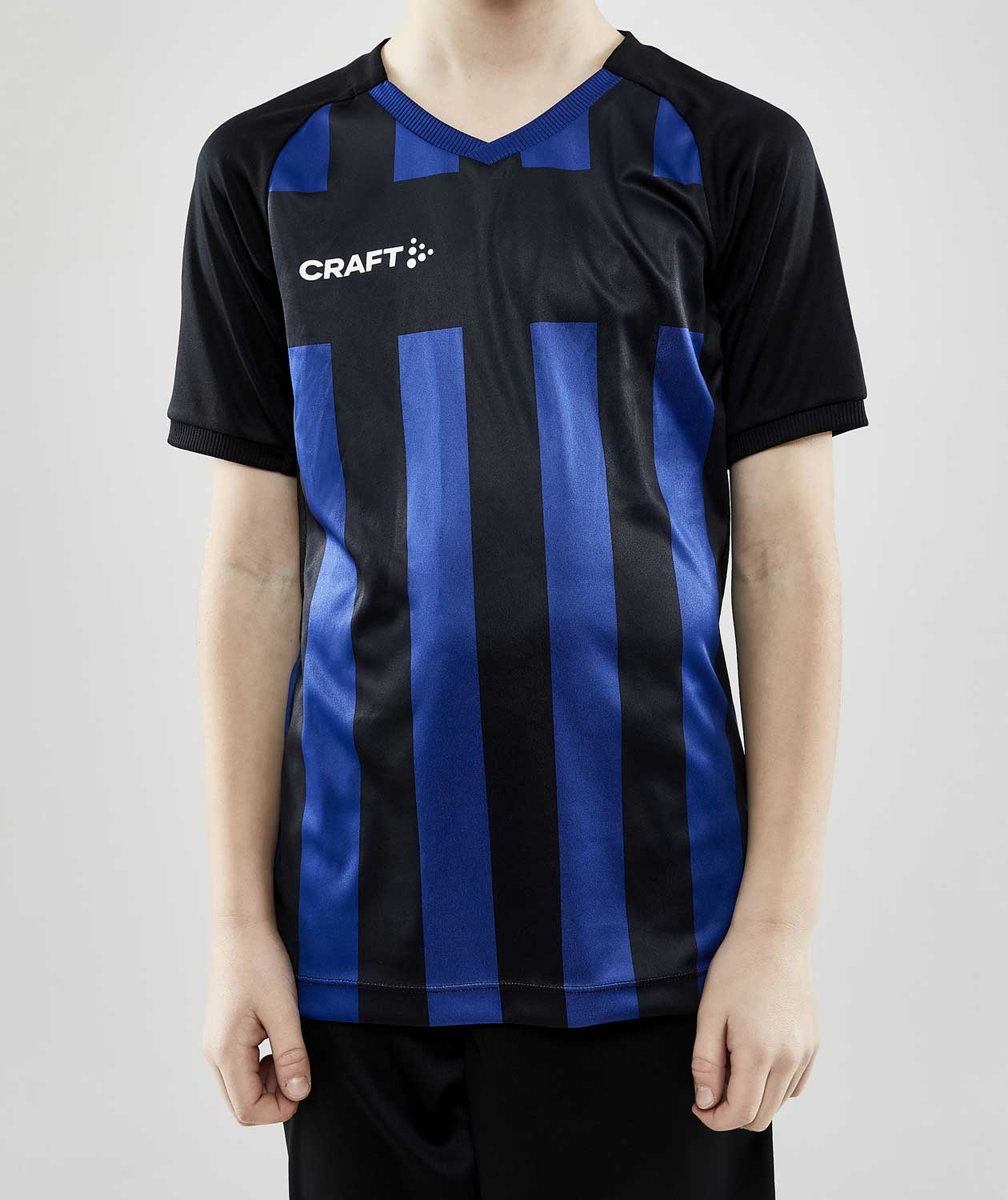 Craft Progress 2.0 Stripe Jersey T-shirt til b&oslash;rn, Sort/Club Cobolt, large image number 1