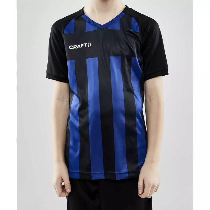 Craft Progress 2.0 Stripe Jersey T-Shirt für Kinder, Schwarz/Club Cobolt, large image number 1
