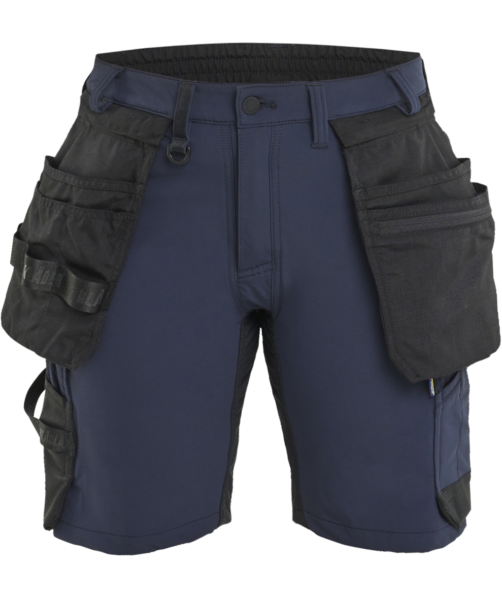 Bl&aring;kl&auml;der Damen Handwerkershorts full stretch, Dunkel Marine Blau/Schwarz, large image number 0