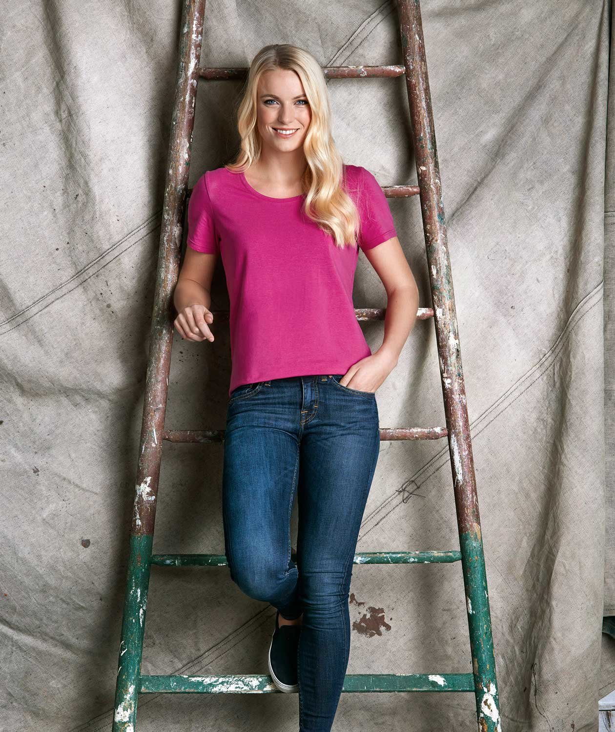 South West Nora ekologisk T-shirt dam, Cerise, Cerise, large image number 1