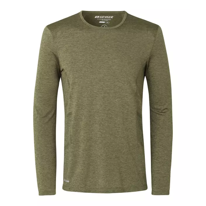 GEYSER seamless langærmet T-shirt, Oliven melange, large image number 0