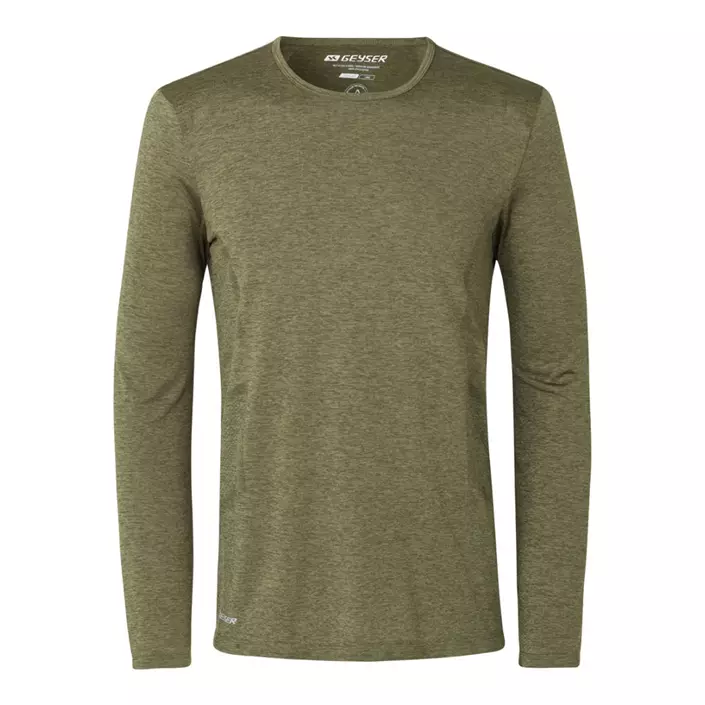 GEYSER seamless langärmliges T-shirt, Olive melange, large image number 0