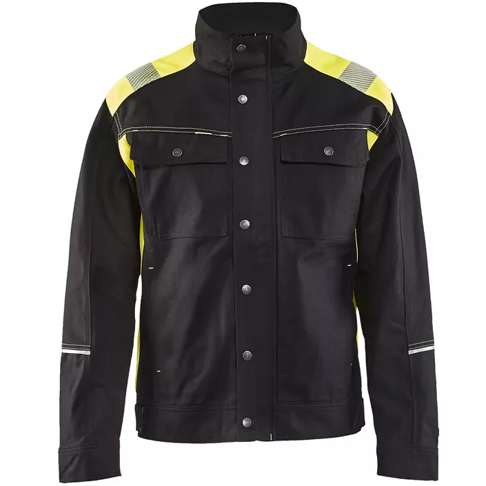 Blåkläder work jacket, Black/Hi-Vis Yellow, large image number 0