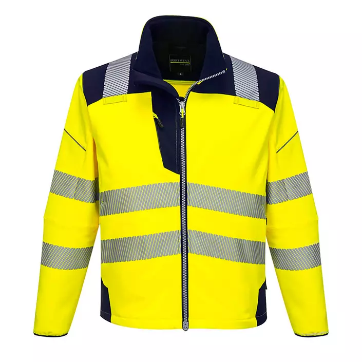 Portwest PW3 softshell jacket, Hi-Vis Yellow/Dark Marine, large image number 0