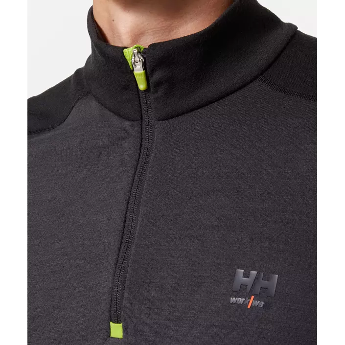 Helly Hansen Lifa half zip undershirt with merino wool, Black/Ebony, large image number 4