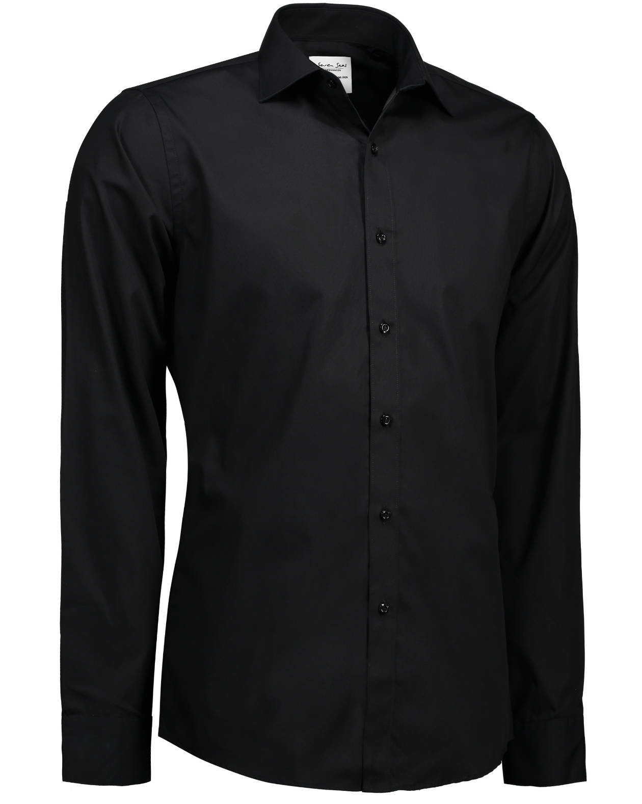 Seven Seas Slim fit Poplin shirt, Black, large image number 2