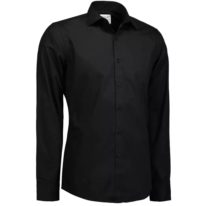 Seven Seas Slim fit Poplin shirt, Black, large image number 2