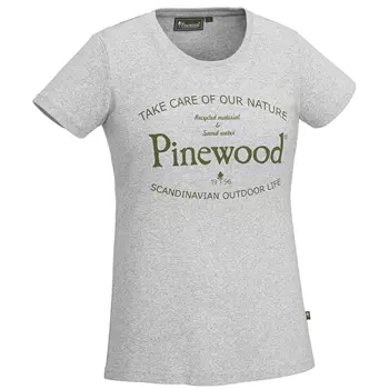 Pinewood Save Water dame T-skjorte, Light Grey Melange