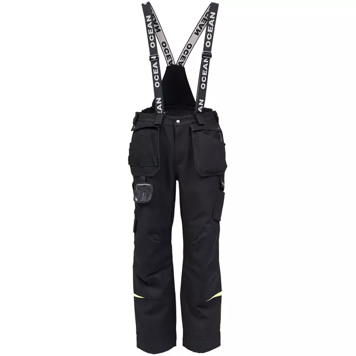 Ocean Abeko Rocky bukser med seler full stretch, Sort, large image number 0