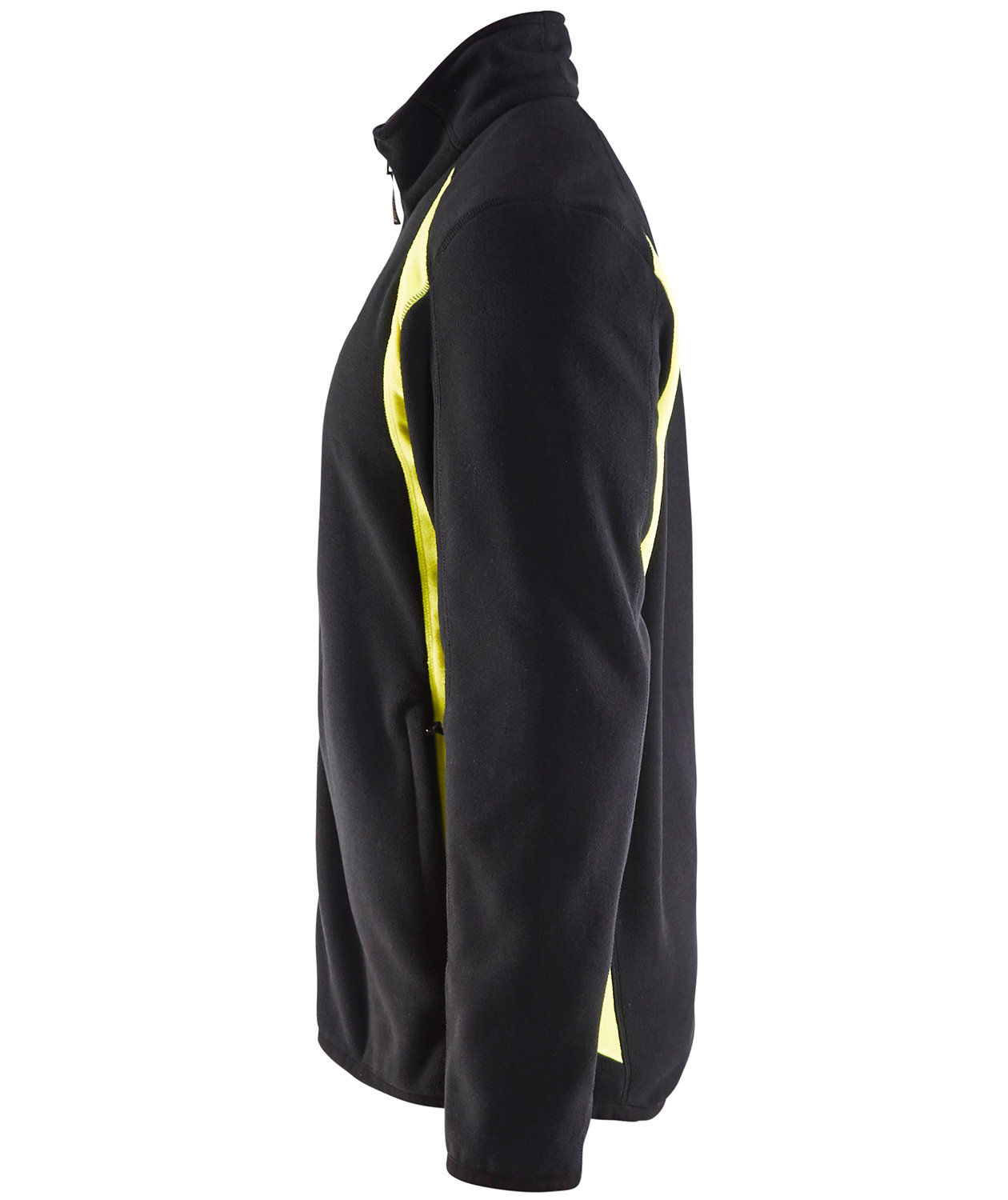 Bl&aring;kl&auml;der Unite fleecejacka, Svart/Varselgul, large image number 2