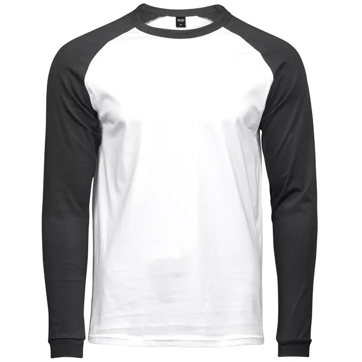 Tee Jays Baseball langermet T-skjorte, Hvit/Svart, large image number 0