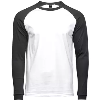 Tee Jays Baseball langermet T-skjorte, Hvit/Svart