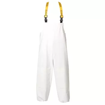 Elka PU rain bib and brace trousers, White