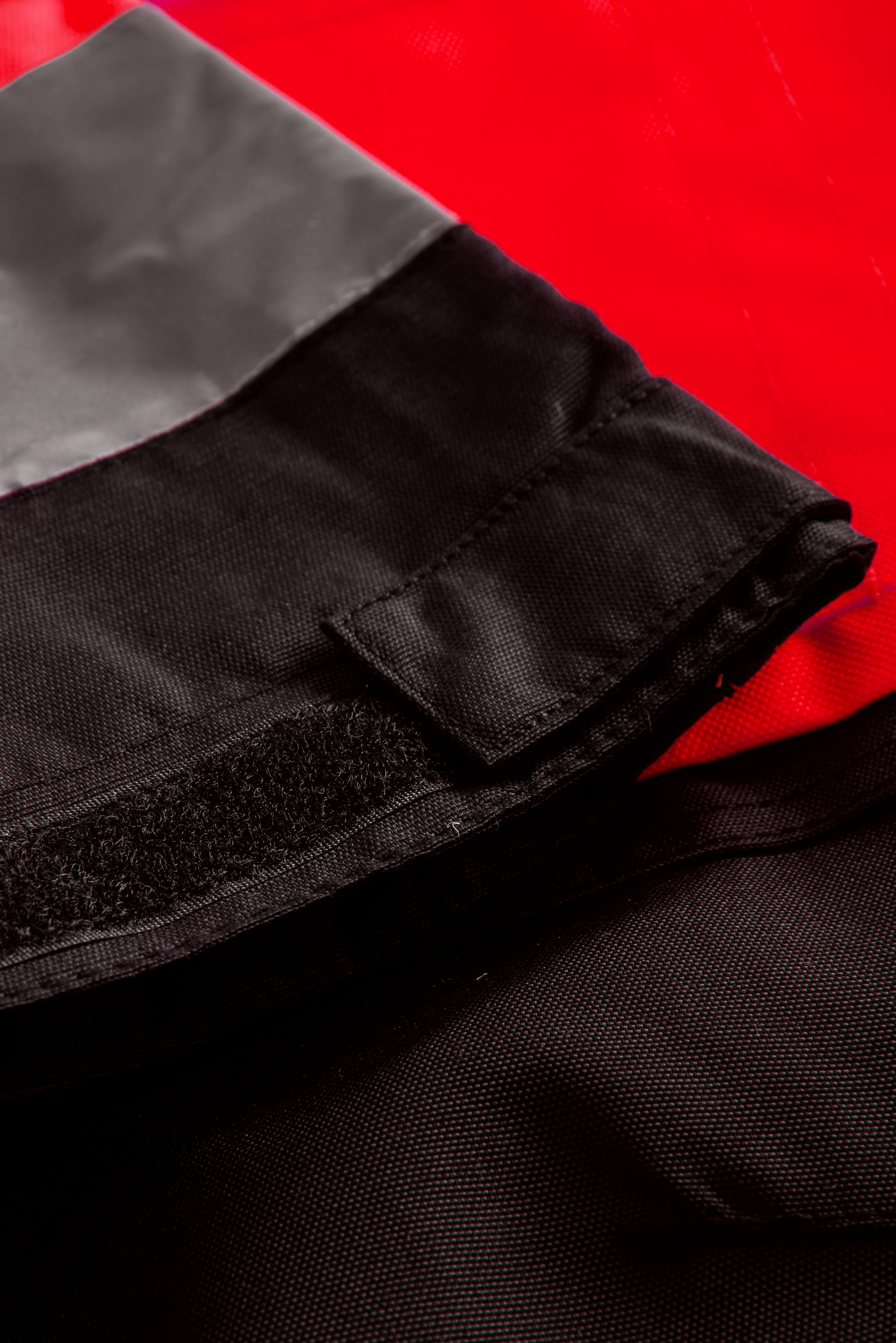 Lyngsoe Handwerker-Regenhose, Hi-Vis rot/schwarz, large image number 4