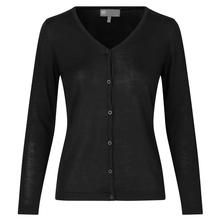 ID women's knitted cardigan with merino wool, Black, large image number 0