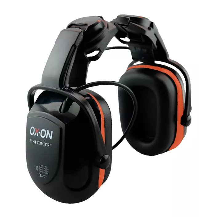 OX-ON BTH1 Comfort høreværn til hjelmmontering, Sort/Rød, Sort/Rød, large image number 0