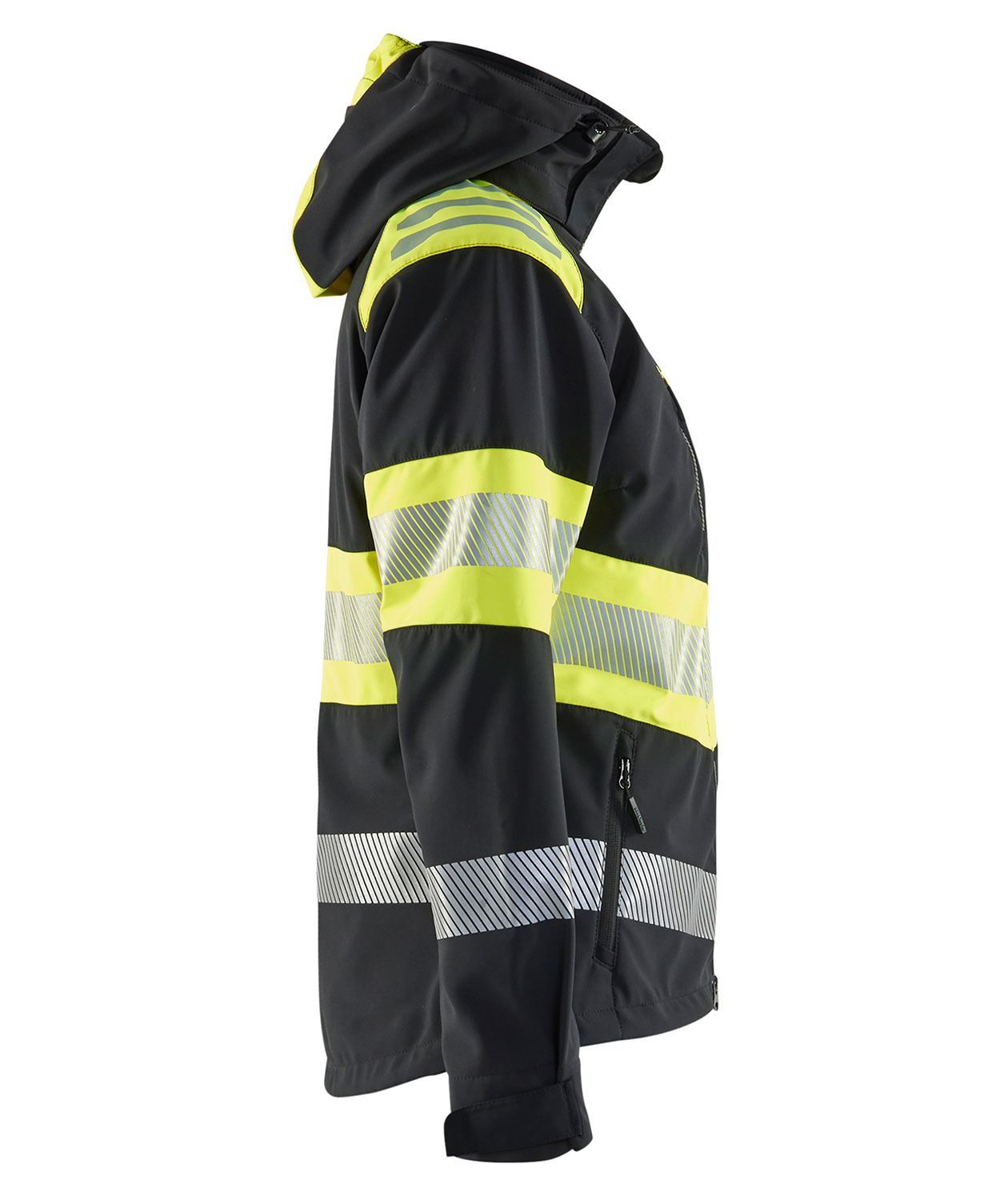 Bl&aring;kl&auml;der dame softshelljakke, Sort/Hi-Vis Gul, large image number 2