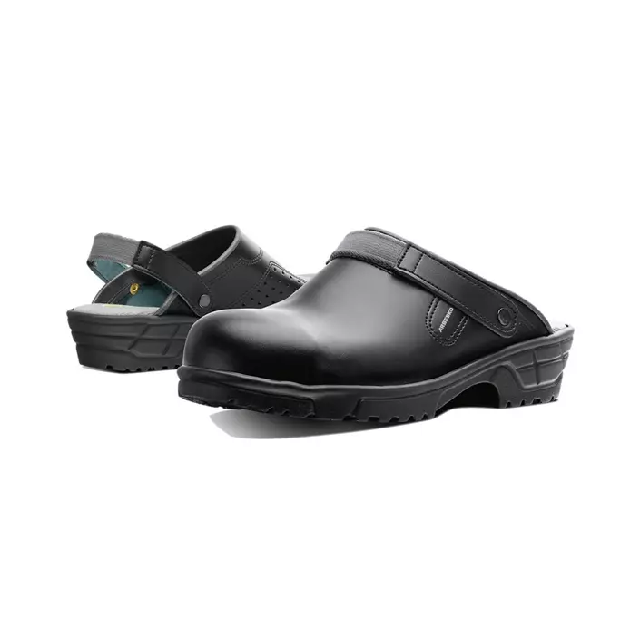 Arbesko 191 safety clogs without heel cover SB, Black, large image number 1