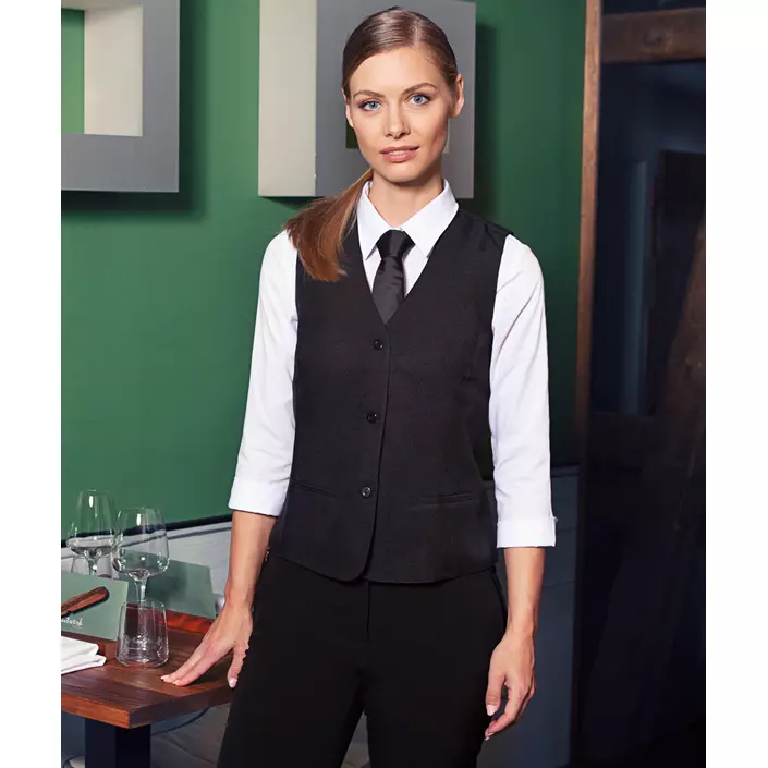 Karlowsky Basic women's server waistcoat, Black, large image number 1