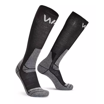 Worik Natural Thermo knee socks with merino wool, Black