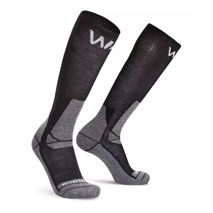 Worik Natural Thermo knee socks with merino wool, Black, large image number 0
