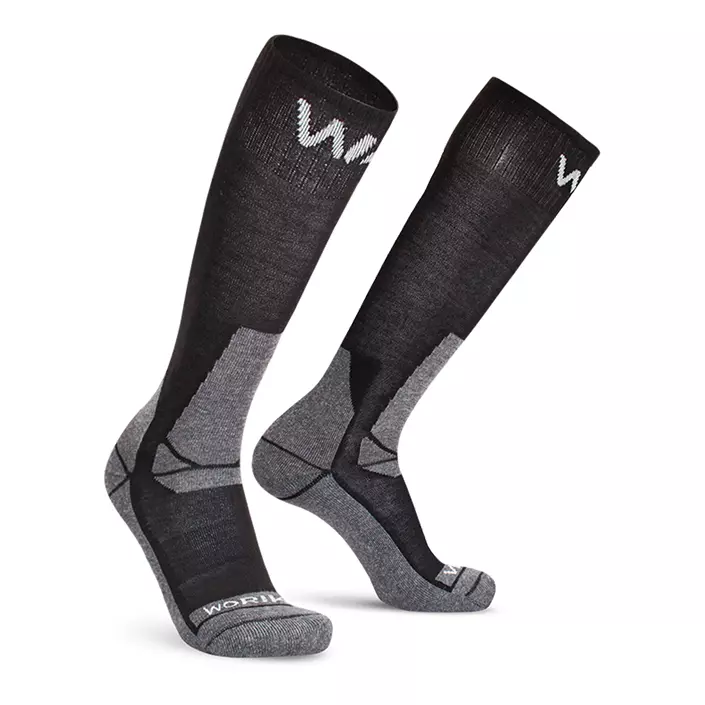 Worik Natural Thermo knee socks with merino wool, Black, large image number 0
