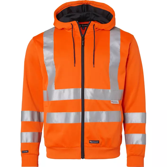 Top Swede hoodie med dragkedja 4429, Varsel Orange, large image number 0
