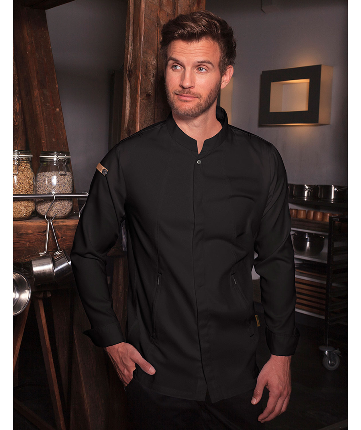 Karlowsky Green-generation kokkejakke, Svart