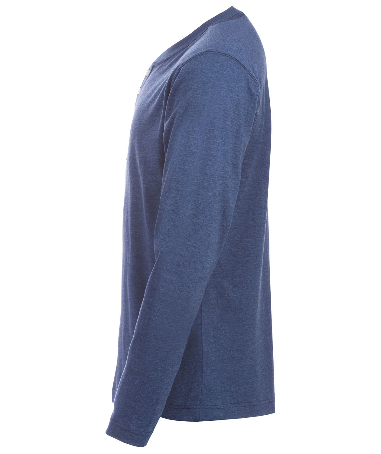 Clique Orlando long-sleeved Grandad T-shirt, Blue Melange