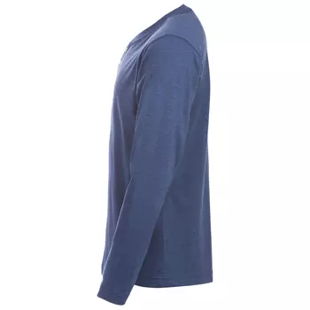 Clique Orlando long-sleeved Grandad T-shirt, Blue Melange